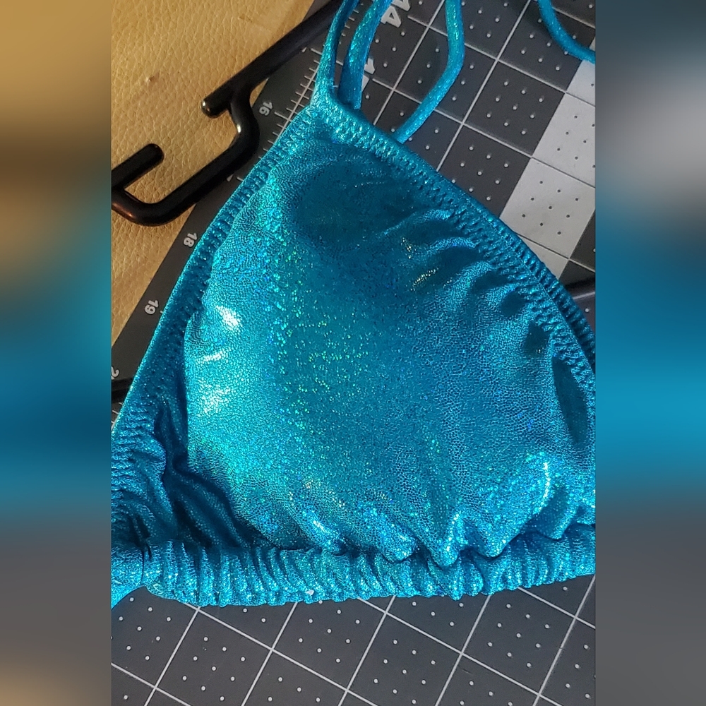 Turquoise Spandex Bikini B/C Cup (Competition, Posing Practice, Photo Shoot) View 4